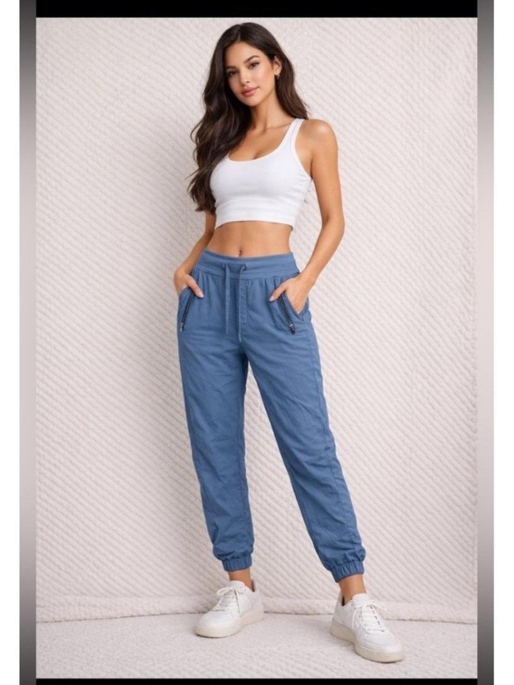 Athleta Trekkie North Jogger Pants Dusty Blue Active Athleisure Size 0 EUC